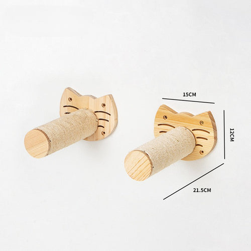 Wall-mounted cat-face scratching post