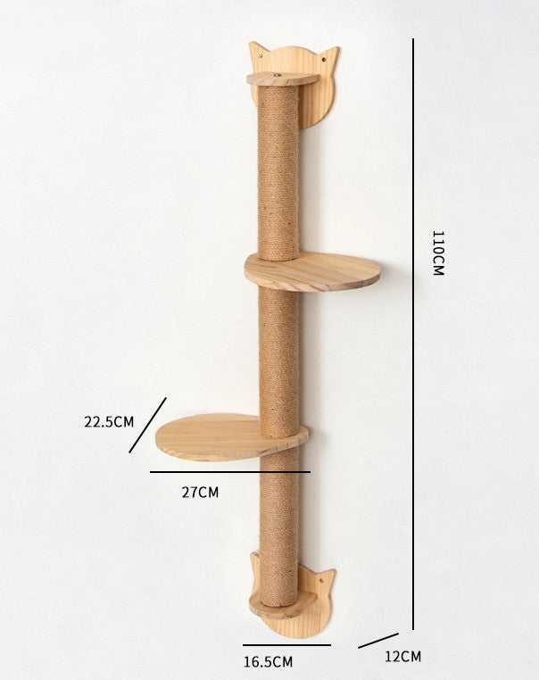 Cat-face double jump platform scratching post