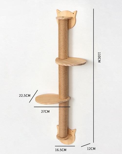 Cat-face double jump platform scratching post